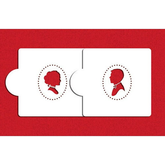 Bride and Groom Portrait Cake and Cookie Stencil Set C990 By Designer Stencils