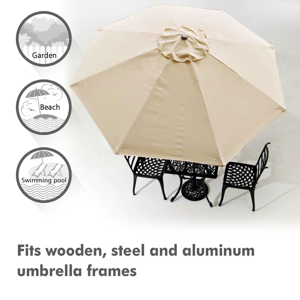 8ft 8 Ribs Patio Umbrella Replacement Canopy Outdoor Cover Top Color Optional Walmart Com Walmart Com