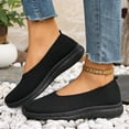 thumbnail image 2 of Domzle Women's Flats Slip On Go Walk Shoes for Women Comfortable Walking Sneakers Knit Low Wedge Dressy Ballet Shoes Black, 2 of 7