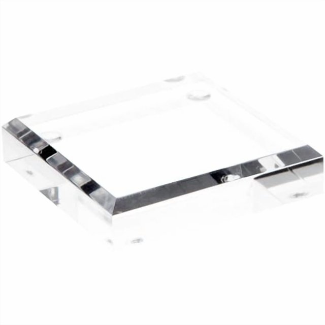 Plymor Clear Acrylic Square Beveled Display Base, 3" W x 3" D x 0.75" H