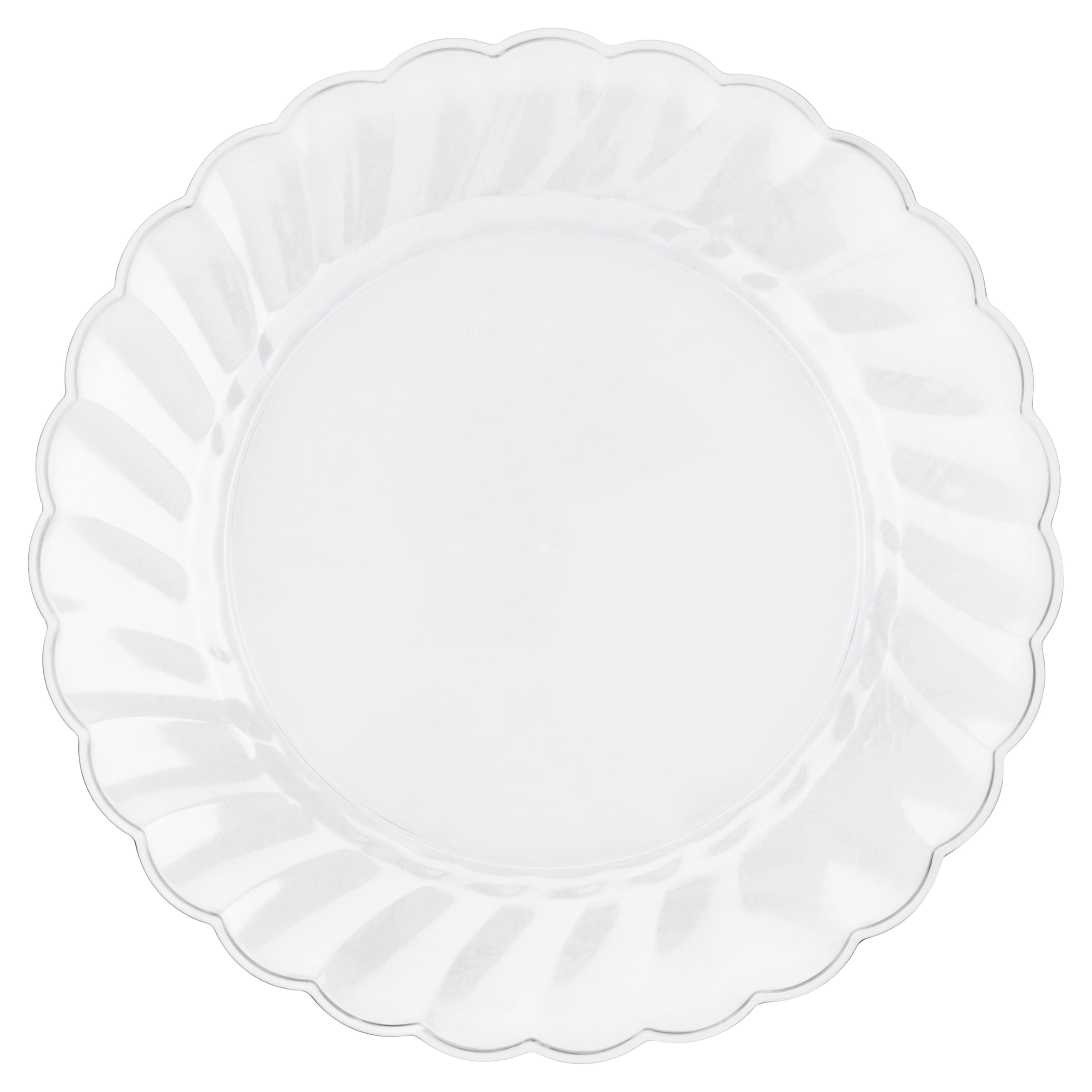 Way to Celebrate 7.5 inch Clear Plastic Plates, Ruffled Edge, 10 Ct.
