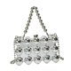 thumbnail image 5 of Bolso de mano con correa de cadena para mujer, bolso de hombro con cadena para cumpleaños, trabajo y viajes. Plata, 5 of 7