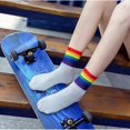 thumbnail image 4 of Calcetines De Tubo Arcoíris Para Mujer Calcetines De Verano Calcetines Finos Y Bonitos De Algodón A Rayas De Tubo Alto Calcetines Deportivos A Prueba De Vientopangjing, 4 of 4