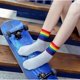 thumbnail image 4 of Calcetines De Tubo Arcoíris Para Mujer Calcetines De Verano Calcetines Finos Y Bonitos De Algodón A Rayas De Tubo Alto Calcetines Deportivos A Prueba De Vientopangjing, 4 of 4