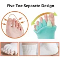 thumbnail image 3 of MANJIAMEI Toe Separator Socks with Bunion Pads, Foot Alignment Socks Bunion Toe Socks Bunion Pads Corrector Yoga Socks Toeless Socks for Women, Gray, 3 of 5