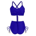 thumbnail image 4 of Trajes de baño de una pieza para mujer Conjuntos de bikini de cintura alta para mujer Trajes de baño con cordón Traje de baño cruzado con lazo en la espalda Traje de baño para mujer, 4 of 5