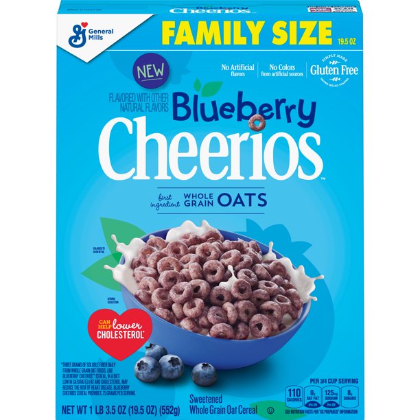 General Mills, Cheerios Breakfast Cereal, Blueberry, Gluten Free