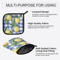 thumbnail image 3 of Yayeee Oven Mitts and Pot Holder Set of 2 Heat Resistant Kitchen Gloves Baking Hot Pad, Blue Plaid Lemon, 3 of 5