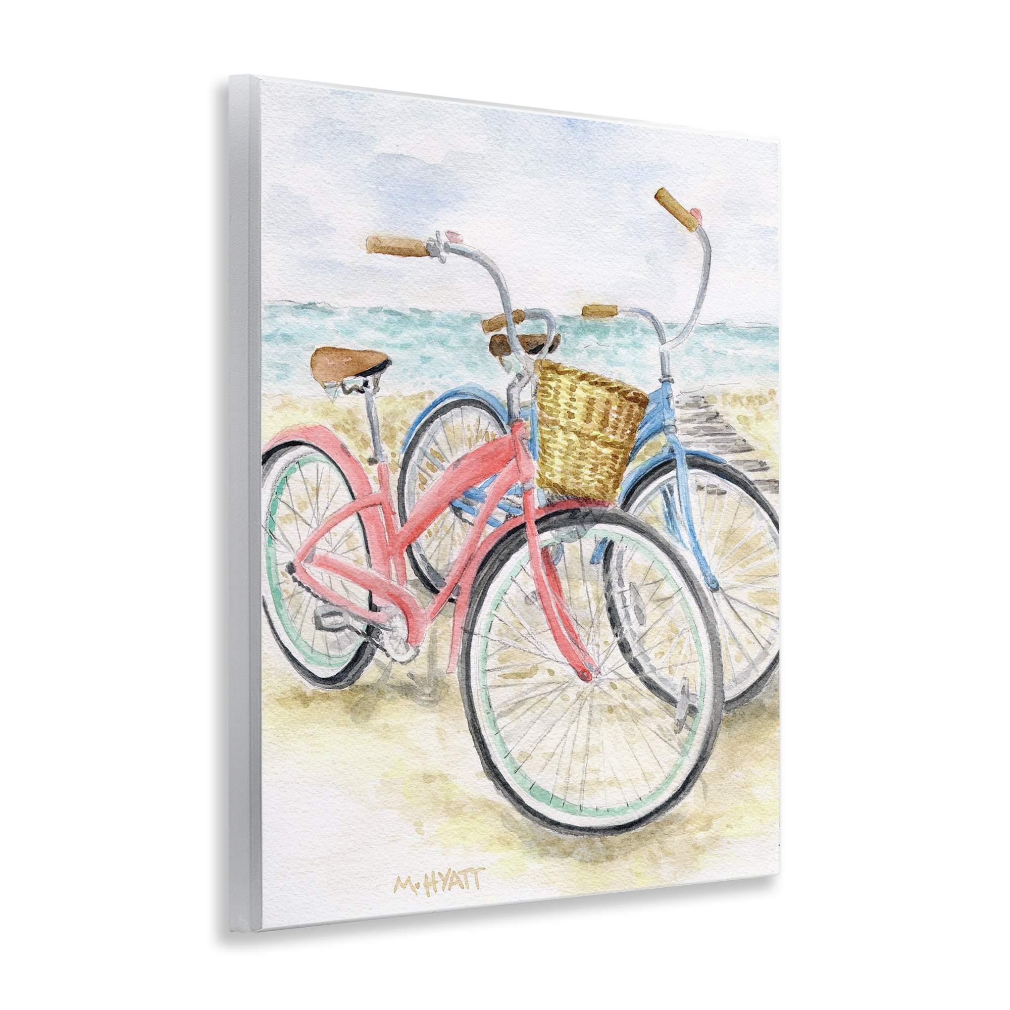 Stupell Industries Beach Bikes Parked Transportation Painting Unframed Art Print Wall Art, 11 x 14