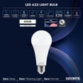 thumbnail image 7 of LUXRITE A23 LED Light Bulb, E26 Base, 33W, 4000LM, Dimmable, 4000K Cool White, 240 Beam, CRI80, 120V, Damp & UL Listed, 7 of 7