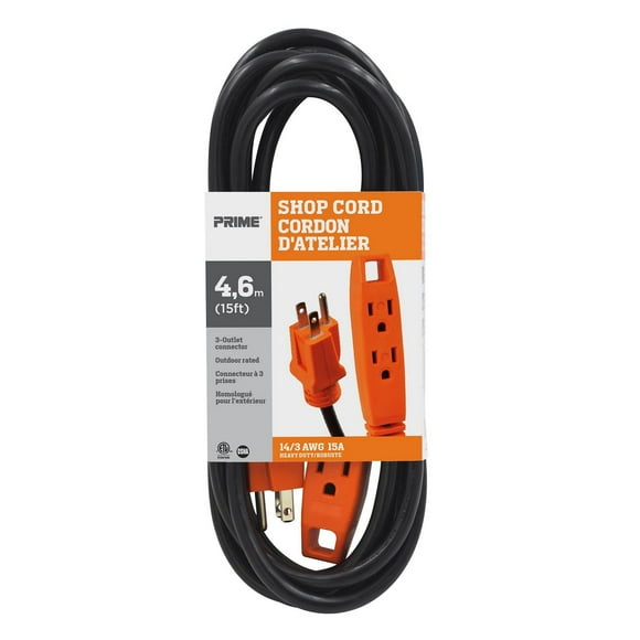 Prime Cordon d’atelier 4,6m 14/3 AWG Cordon d'atelier 4,6m