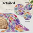 thumbnail image 3 of Colorful Flowers Throw Pillow Covers, Spring Farmhouse Watercolor Floral Beige Soft Breathable Pillow Cases with Invisible Zipper, Toddler Pillowcases for Couch Bed Sofa Chair 12x20 Inches, 3 of 9