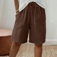 thumbnail image 2 of Diufon Beach Shorts for Women Elastic Waist Drawstring Loose Wide Leg Shorts Knee Length Summer Casual Clothes, 2 of 9