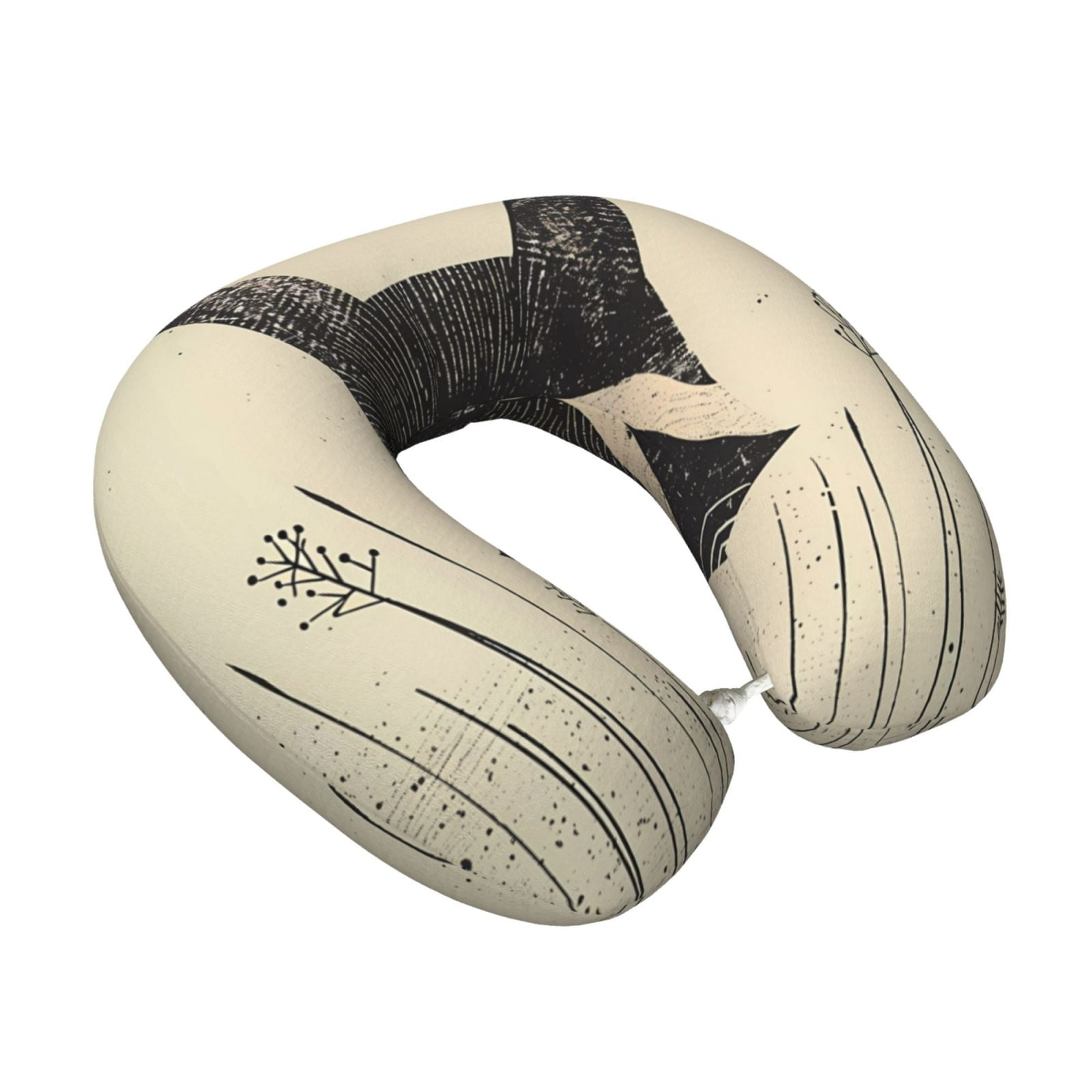 Xecao Retro Raccoon Graphic Print Print Memory Foam Cervical Neck Pillow Versatile U-Shaped Pillows for Home,Office,Camping,Travelling,Soft Washable Cover