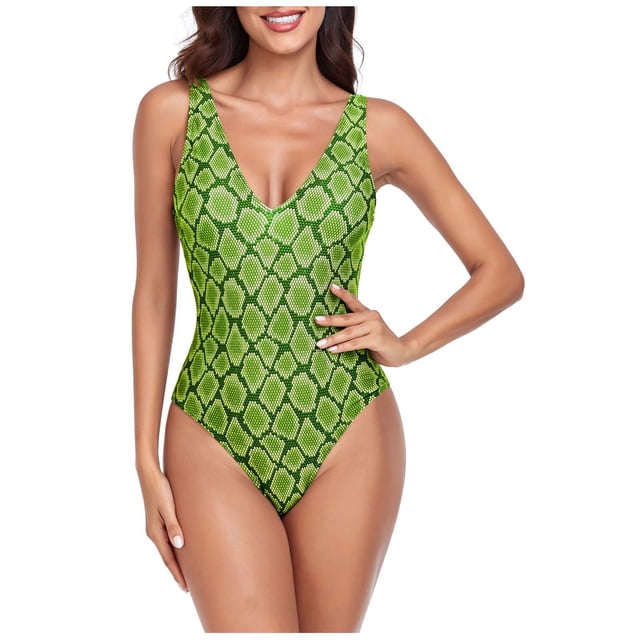 Traje de baño suelto, cómodo, estampado, elegante, para mujer, blusa superior, informal, con cuello en V, atractivo OAVQHLG3B Store lin121212