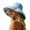 Blue, variant on Summer Sun Hat for Women Floral Print Reversible Wide Brim Hat Sun Protection Cap