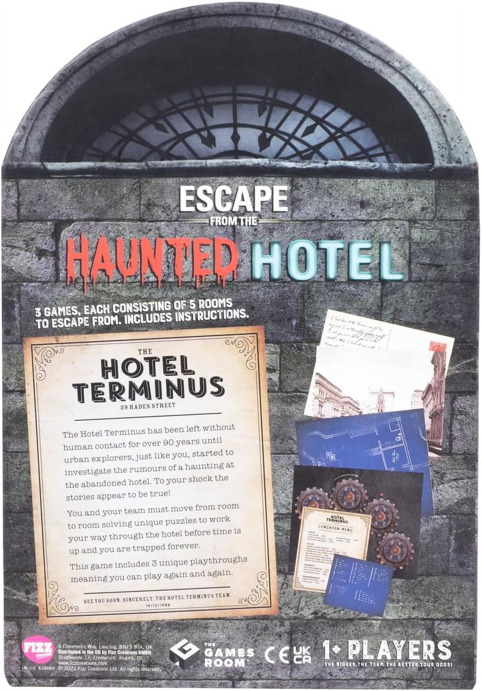 Fizz Creations Escape from The Haunted Hotel Escape Room Game, 1+ Players, 60 Minutes