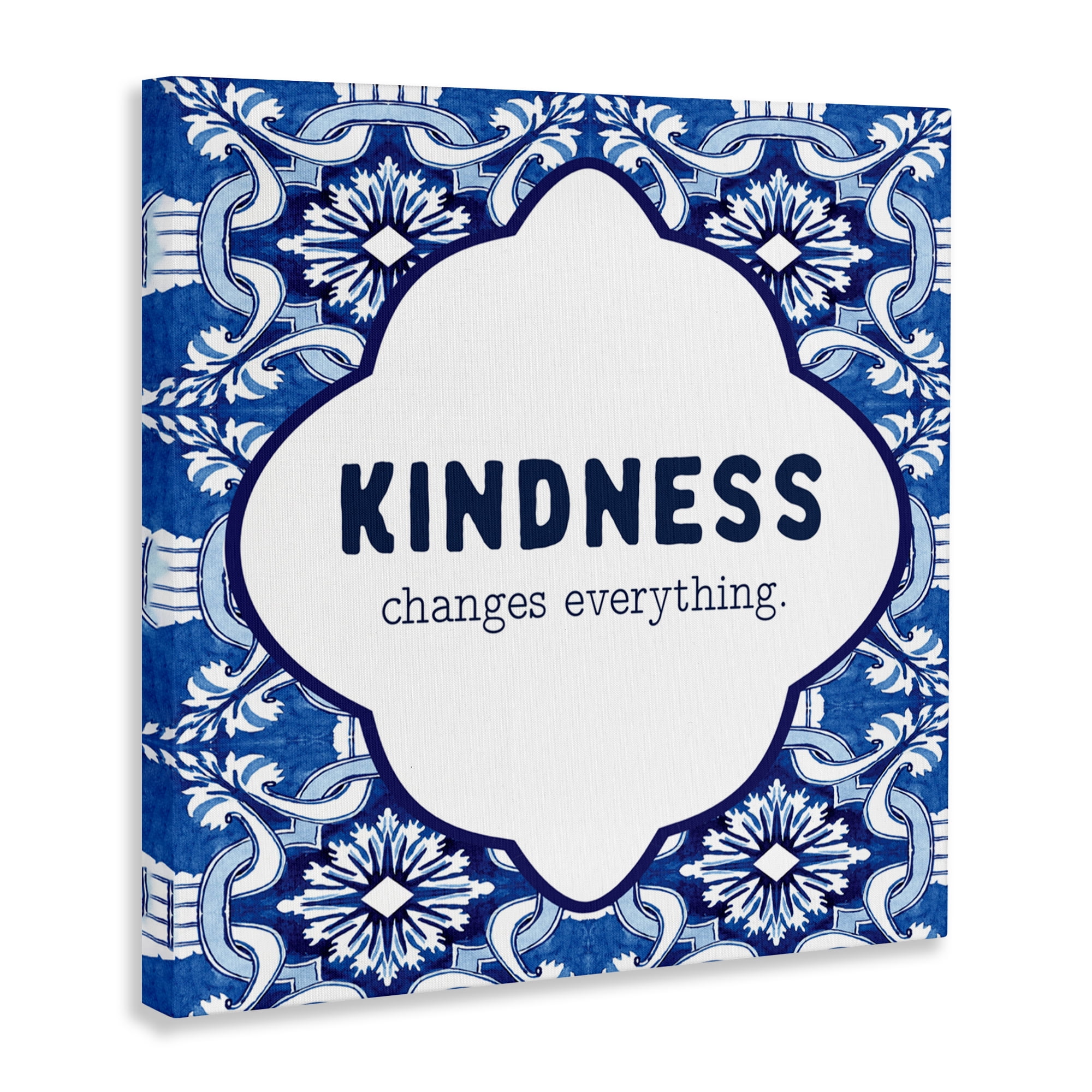 Patterned Kindness Changes Everything Canvas Wall Art, design by Lettered and Lined