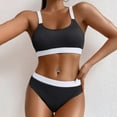 thumbnail image 4 of Womens Thong Bikini Junior Swimsuits 2 Piece Outfits for Women Black, Sizes S-XL, 4 of 7