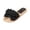 Black, variant on Beach-Ready Slides, Women's Bowknot Raffia Decor Flat Sandals, Round Toe Slip-On Summer Shoes, Fashion Comfortable Ladies Beach Shoes, Lightweight Women Sandals Vacation, Beige 7