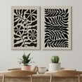 thumbnail image 3 of IDEA4WALL Adhesive Canvas Print Wall Art Set Black Abstract Floral Pattern Vintage Art Retro Wildflowers Illustration Decorative Bohemian Chic Artwork for Home Decor - Canvas 24"x36"x2, 3 of 5