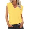 thumbnail image 2 of Timegard Tank Tops for Women Cap Sleeve V Neck Loose Comfy Summer Fashion Solid Color Casual Tunic Tops, 2 of 6