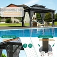 thumbnail image 6 of Lumiparty 10x12 ft Hardtop Gazebo with Polycarbonate Double Roof, Aluminum Frame Pavilion, Weatherproof UV-Resistant Outdoor Shelter for Garden, Patio & Lawn, Gray, 6 of 7