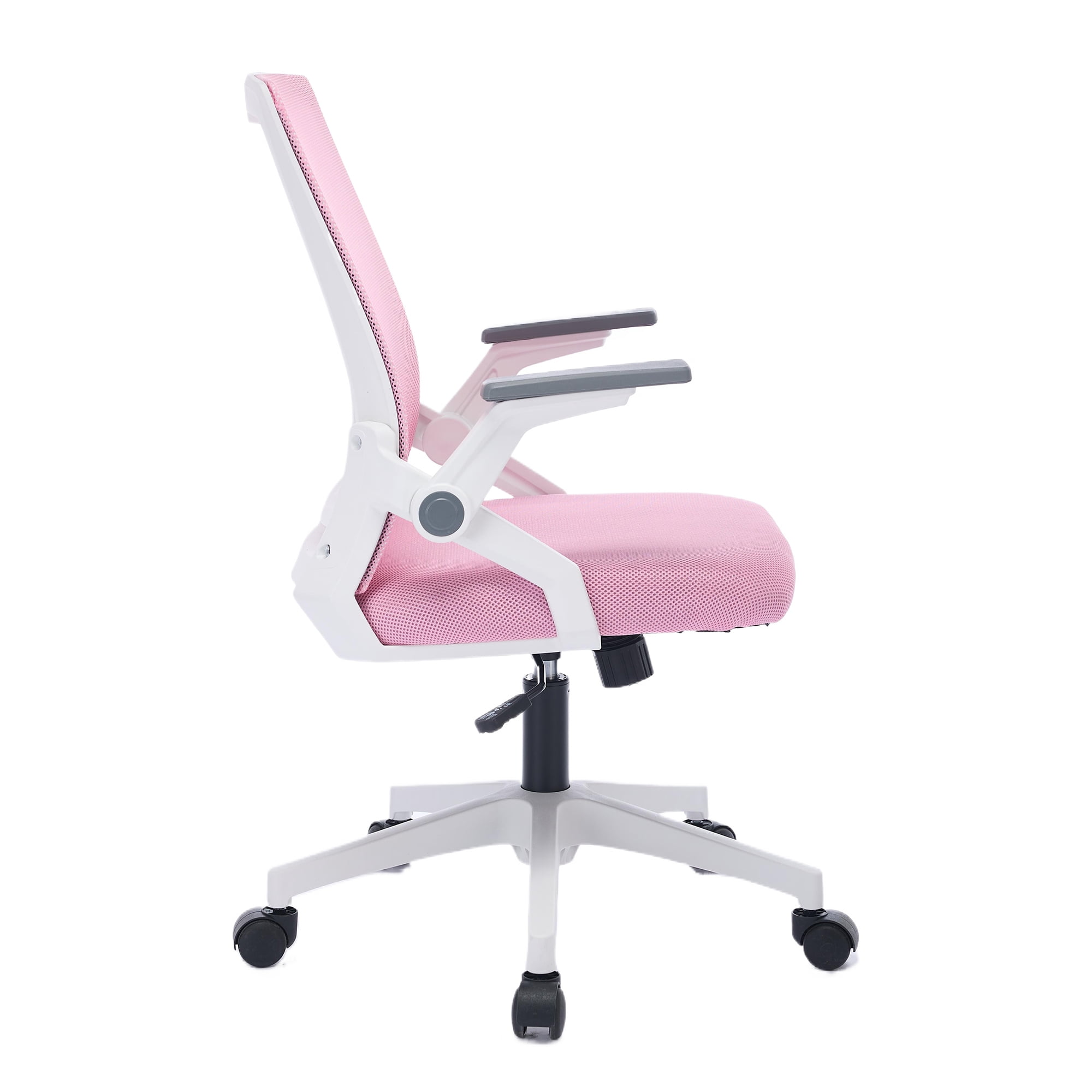 Office Chair with Flip-up Armrests Ergonomic Computer Desk Chair Foldable Mesh Task Chair with Wheels Adaptive Lumbar Support Swivel Tilt Comfortable Study Chair for Student