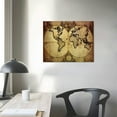 thumbnail image 3 of Awypu Vintage World Map Canvas Wall Art, Beige Nautical Map Background Pictures Print on Art Canvas for Office Wall Decor, Antique Earth Map Framed Art for School- living Room Wall Decoration, 3 of 4