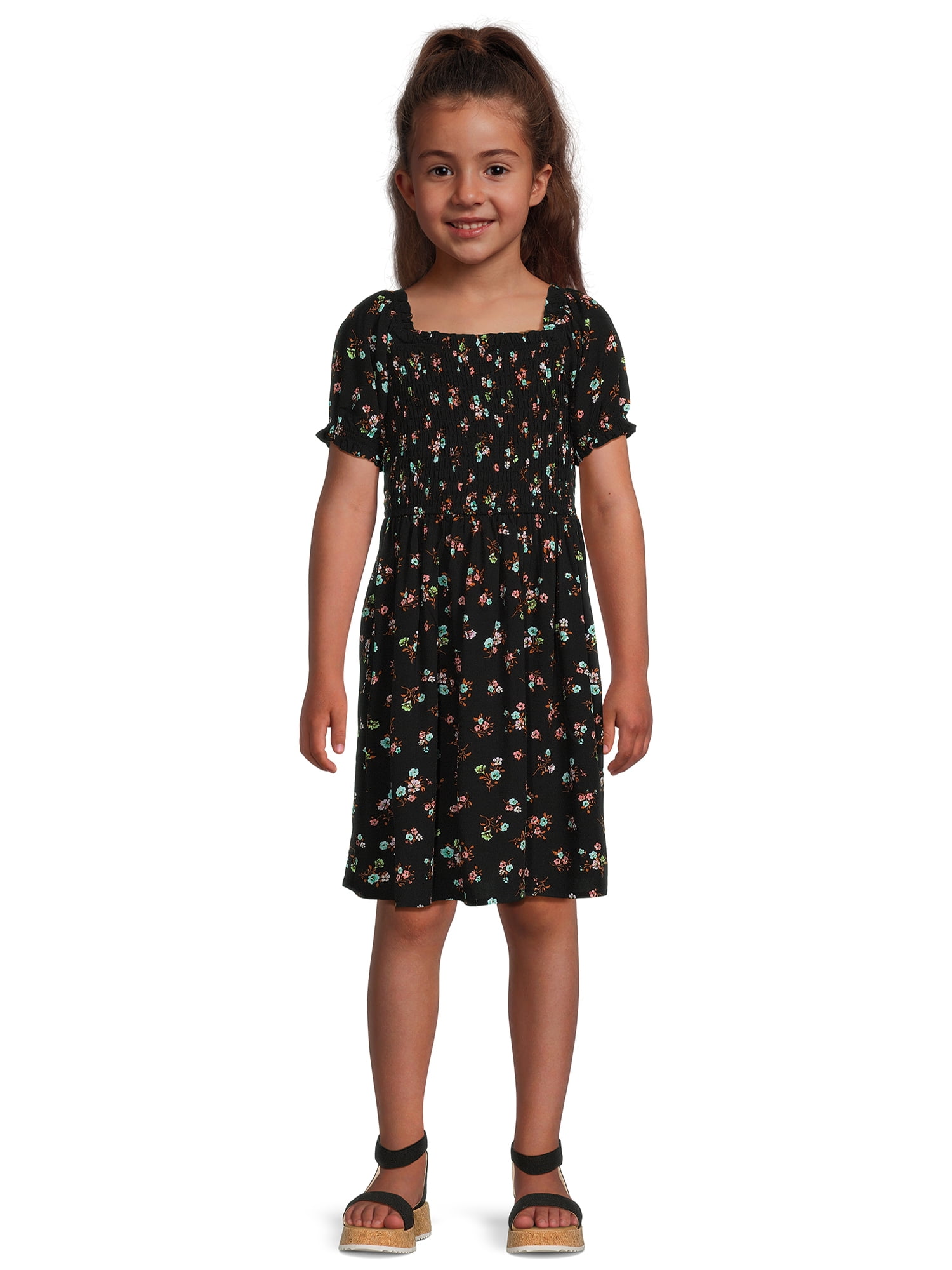 Forever Me Girls Floral Smocked Peasant Dress, Sizes 418