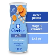 Gerber Snacks for Baby Grain & Grow Puffs, Sweet Potato, 1.48 oz Canister