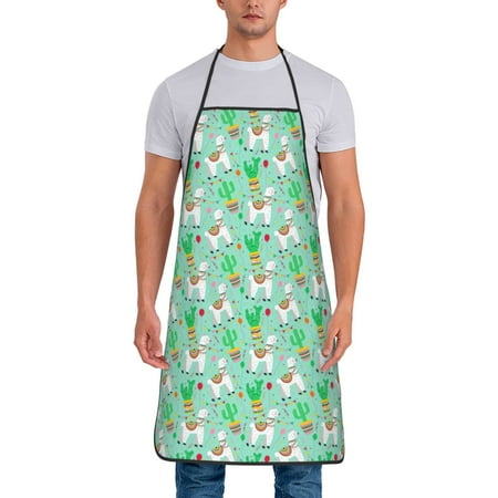 

Xecao Cute Alpaca 1 Print Funny BBQ Chef Aprons for Men Women Adjustable Kitchen Cooking Aprons with Pocket Waterproof Oil Proof No Pilling Fading