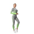 thumbnail image 3 of 3Pcs Mujeres Traje de yoga Conjuntos de ropa deportiva sin costuras Barras y pantalones de manga lar Abanopi Traje de yoga, 3 of 7