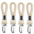 thumbnail image 1 of 4 Uds. Clip para colgar toallas de té, colgador de toallas de Metal con lazo de algodón, gancho para toallas de mano para el hogar, cocina, baño, toallas colgantes, 1 of 5