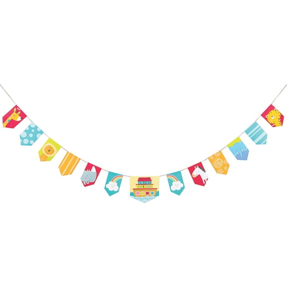 Noah'S Ark Baby Shower Pennant Banner - Party Decor - 1 Piece