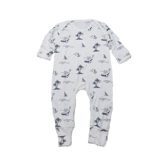 KaWaii Baby Whale And Palm Tree Bamboo & Cotton One-Piece Snap Long Bodysuit - 3Pk - 6-9M