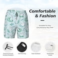 thumbnail image 3 of Logiee Rabbit And Dragonfly Print Men's Swim Trunk,Quick Dry Board Shorts ,Men's Swim Trunks with Compression Liner, Bathing Suits with Pockets-3X-Large, 3 of 6