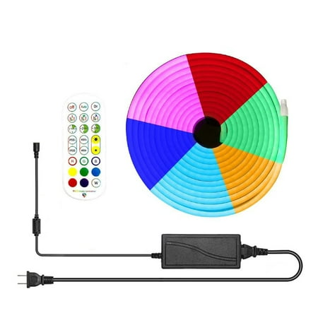 

2024 RGB LED Neon Light Strip Smart APP Control Light Music Rhythm Flexible Neon Strip Set with Remote Control Power Adapter 2m