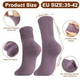 thumbnail image 2 of Bocaoying 6 Pcs Women's Slouch Socks, Cotton Scrunch Boot Socks for Women, Ultra Soft and Breathable Crew Socks, Size 5-10, White/Burgundy/Brown/Tan/Teal/Purple, 2 of 7
