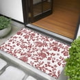 thumbnail image 5 of 2x3 Door Mat Rug, Red Boho Flower Non-Skid Rubber Backing Large Rectangle Rugs - Living Room Bedroom Home Office, Vintage Paisley Farmhouse Pattern Indoor Floor Mat Carpets Washable Rug, 5 of 9