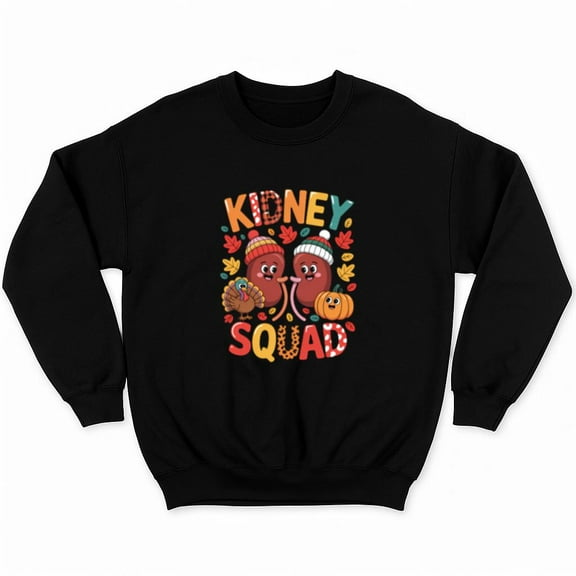 Dialysis Nurse Pumpkin Turkey Thanksgiving Kidney Squad Graphic Medical Sweatshirt, up to size 5XL