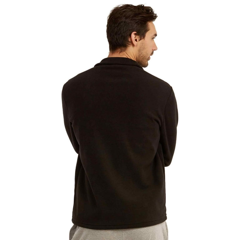 Men's Full-Zip Polar Fleece Jacket, Black XL, 100% Polyester