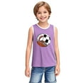thumbnail image 6 of BLTIBY 2025 Girls Boys Tank Top Summer Sleeveless Funny T Shirt for Teen Toddler Infant Round Neck Printed Casual Fashion Vest Blouse Purple 6-7 Years, 6 of 6