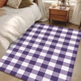 thumbnail image 4 of Purple Checkered Runner Rug 2.7x5 FT, Non Slip Entryway Carpet, Farmhouse Buffalo Plaid Washable Soft Floor Carpet Entrance Mat Non-Shedding Throw Rug for Hallway Laundry Room Bedside, 4 of 9