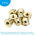 thumbnail image 3 of Uxcell Tapped 1/4-27 Thread for Lamp Harp Iron Electroplated Gold Lamp Shade Finials Caps  8 Pack, 3 of 6