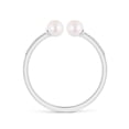thumbnail image 2 of ANGARA Two Stone Japanese Akoya Cultured Pearl Open Stackable Ring in 14K White Gold for Women | June Birthstone, Birthday, Anniversary, Jewelry Gift for Women | Pearl Ring, 2 of 11
