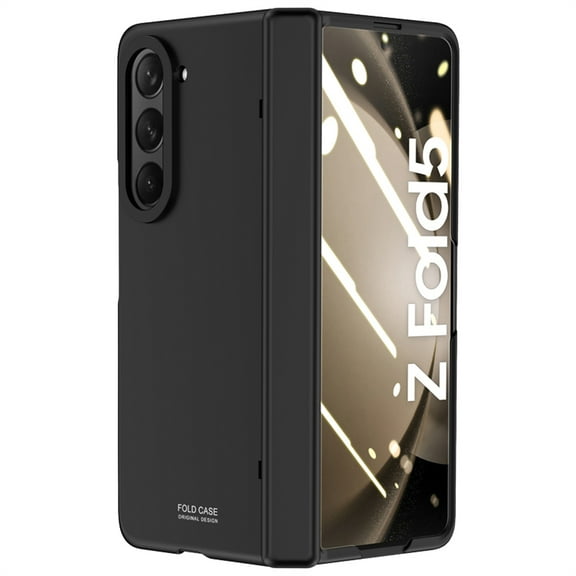 ELEHOLD for Samsung Galaxy Z Fold 5 Full Body Case Hinge Protection Built-in Screen Protector Shockproof Rugged Case Matte Skin-Touch Non-Slip Phone Cover for Samsung Galaxy Z Fold5,Black