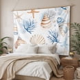 thumbnail image 3 of Coastal Ocean Small Tapestry for Bedroom Wall Hanging Tapestry,Blue Yellow Coral Starfish Shell Gradient Ceiling Backdrop Tapestries Poster Blanket Wall Decor for Teens Room Living Room 23" x 28", 3 of 8