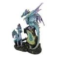 thumbnail image 5 of Dueling Dragons Family On Faux Emerald Quartz Geode LED Light Mountain Figurine, 5 of 10