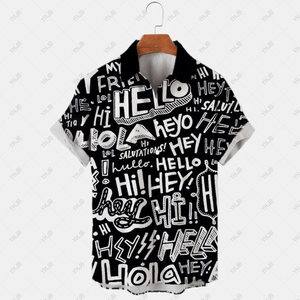 Disney Short Sleeve Shirt Men's Summer Mickey Mouse Loose Loose Casual Hawaiian Holiday Beach Shirt T Shirt Top Button ShirtM Gao Jinjia LED
